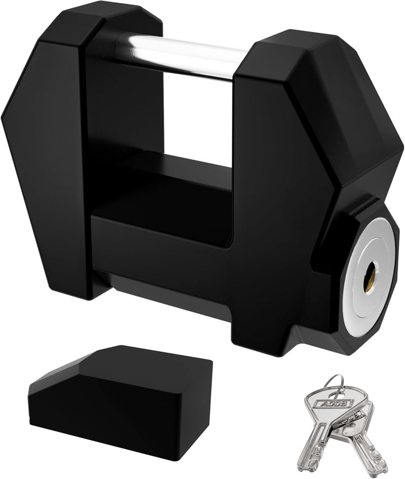 DEEAGLE Trailer Lock, Wide 1.2” Span, 1/4” Dia Trailer Coupler Tongue Lock, Wide Trailer Locks, Boat Trailer Locks for Towing Trailer Security, Black - Image 1